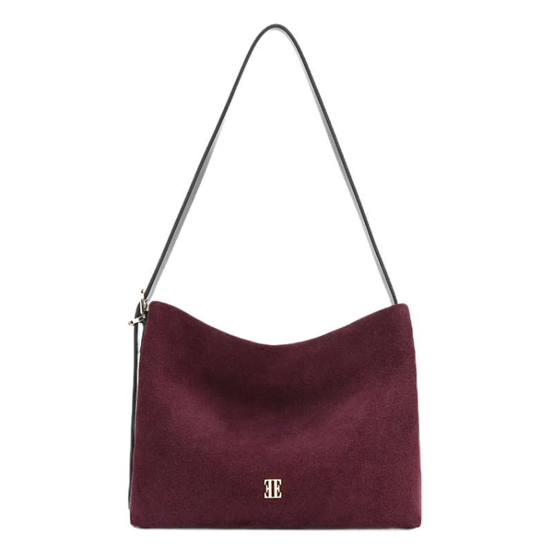 ELLE New Women's Shoulder Underarm Bag Large Capacity Commuter Handbag Girlfriend Christmas Gift 25050 Qiji Red