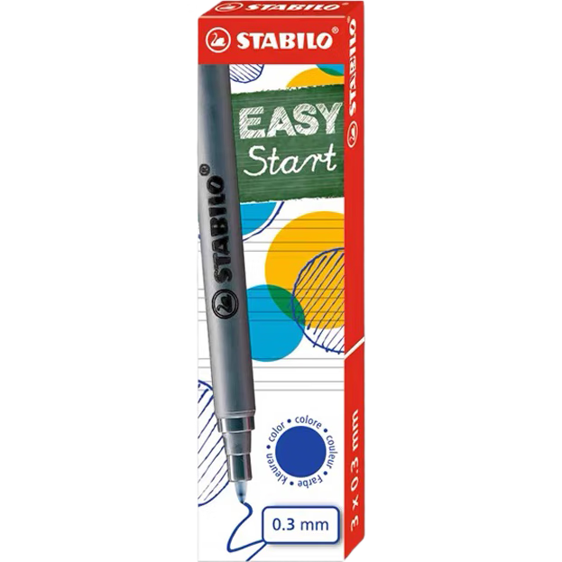 STABILO [Back to School Essential] Children's Fountain Pen for Elementary Students, Posture Correction, Quick-Drying Stationery, High-Quality Design, Large Capacity with Replaceable Refill, Blue, 0.3mm