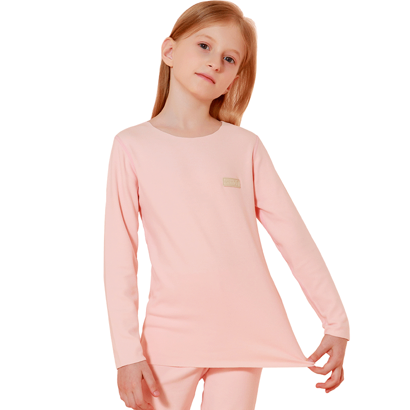 Yalu Children's Thermal Underwear Set Velvet Autumn Clothes Autumn Pants Girls Baby Brushed Skin-Friendly Breathable Base Layer Sleepwear