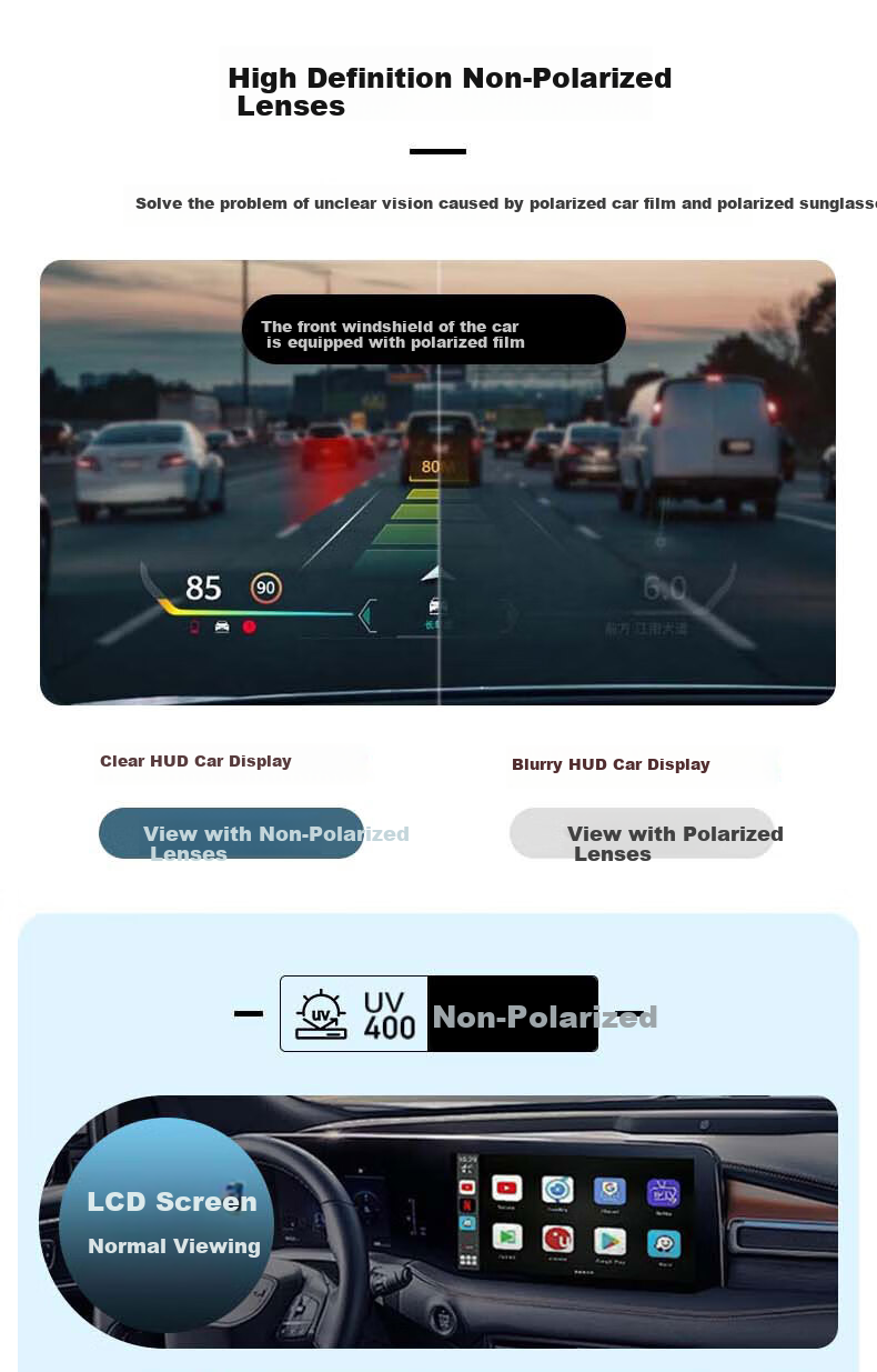 HELEN KELLER Sunglasses for Men And Women, Non-Polarized HUD Car LCD Driving Anti-UV H2501N30 8