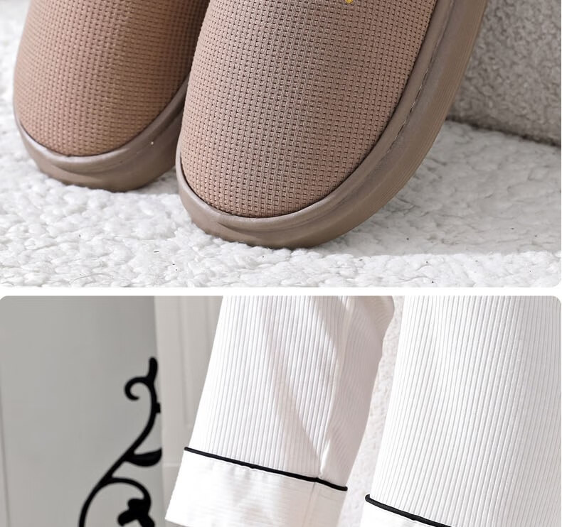 Huamei Jianbu Solid Color Half-Cover Cotton Slippers Unisex Warm Fleece Indoor Outdoor Cotton Slippers HM2506 Red Size 38-39 23