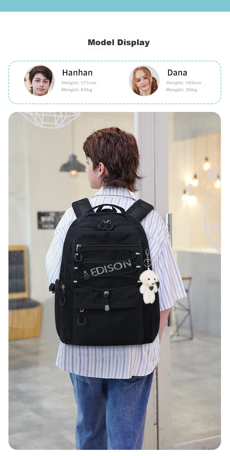 Edison Inventor Large Capacity Lightweight Anti-Backpack Water-Resistant Backpack for High School and College Students 25116-2 7