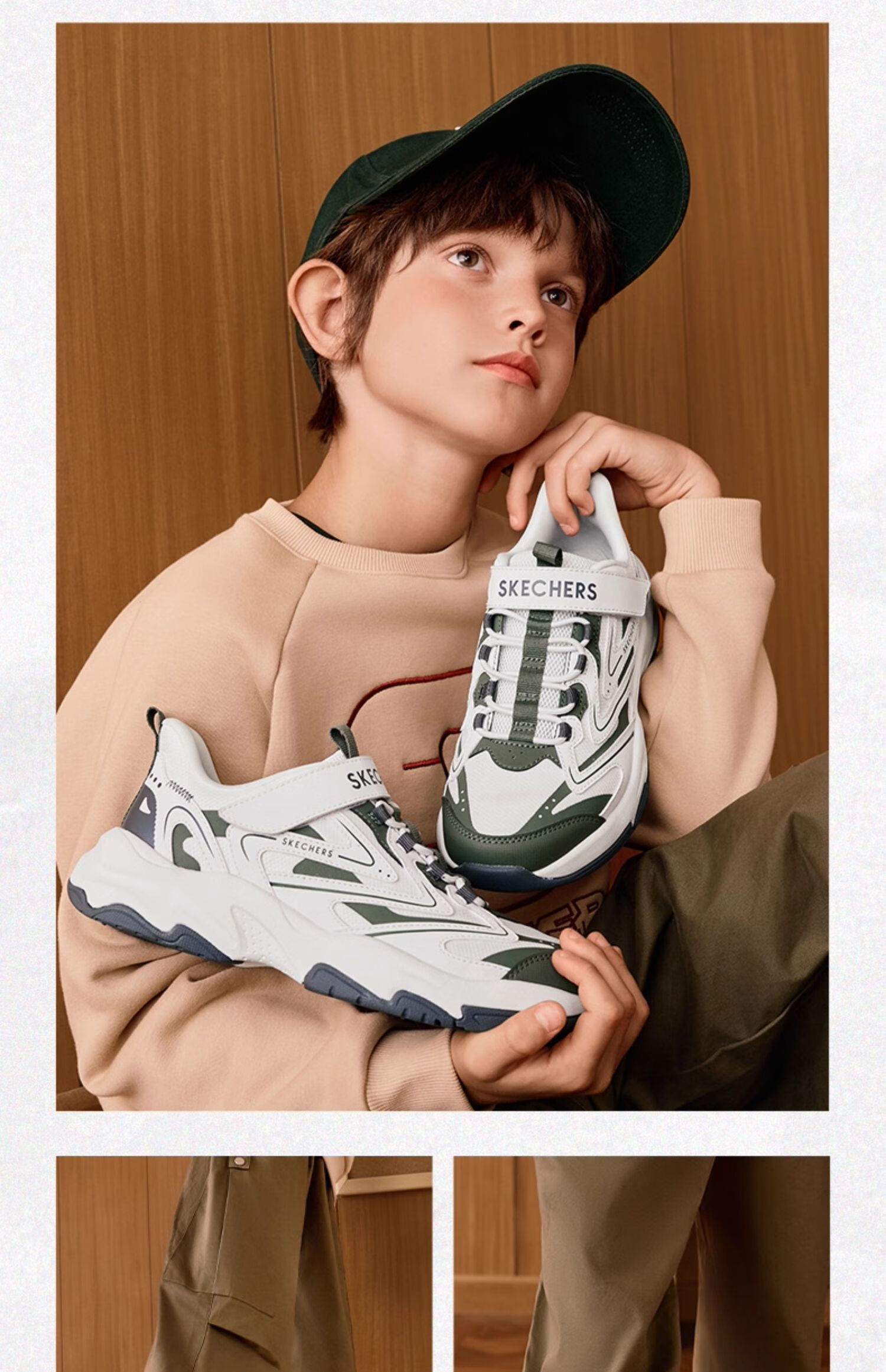 Skechers Kids' Self-Owned Autumn/Winter Magic Tape Sports Shoes Lightweight Anti-Slip Wear-Resistant Casual Shoes 319070L 23
