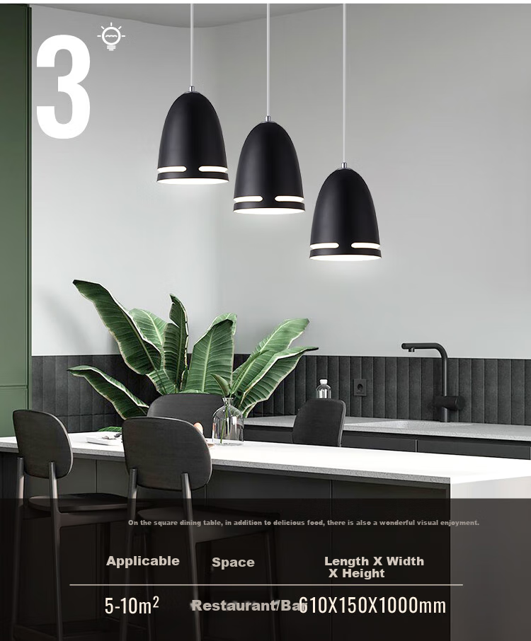 NVC Modern Minimalist Round Dining Room Light, Nordic Bedroom Bar Creative Atmosphere Aurora 3-Head Modern Simple Dining Room Light 6