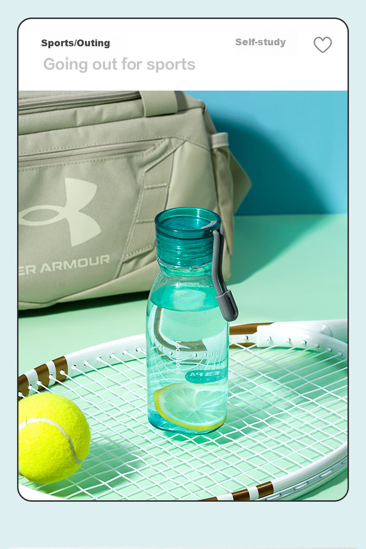LOCK&LOCK Summer Sports Water Bottle, Simple Plastic Cup, Outdoor Portable Water Bottle, for Men And Women Students, White, 750ML 4