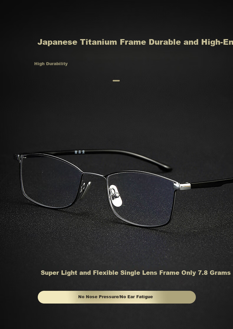 Jingpintang Japanese Imported Reading Glasses for Men, Anti-Blue Light High Definition Memory Titanium Reading Glasses, Sold by JD Authentic Product 300 Degrees 2