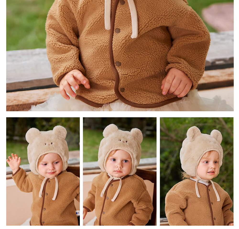 Beitais Baby Hat Autumn Winter Thickened Fleece Windproof Warm Plush Ear Protection Hat for Boys and Girls 20