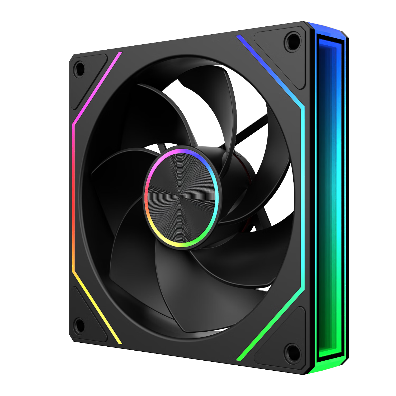Jingpinlu Jingjing 8Pro Upgraded Star Ring, ARGB Black Forward Fan, Case Cooling 12CM Fan, Synchronized Lighting, 5V 3-Pin ARGB PWM Temperature-Controlled Speed Adjustment