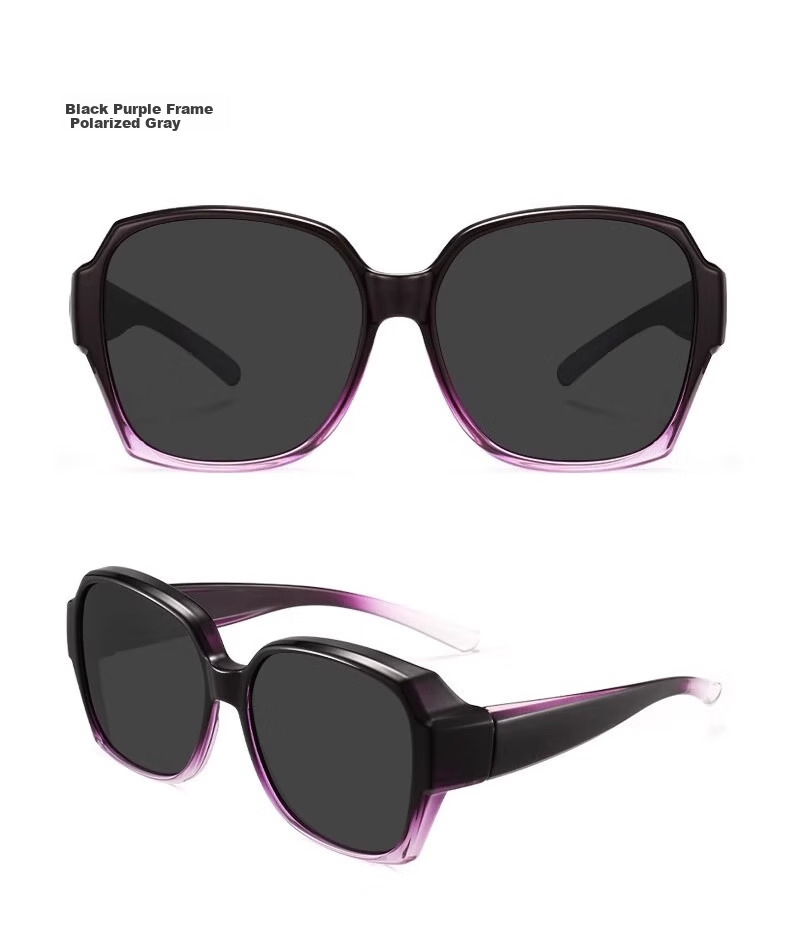 Kaponi Sunglasses Clip-On for Women, Polarized UV Protection, Anti-Glare, Large Frame, Slimming Effect, Clip-On Driving Glasses 18