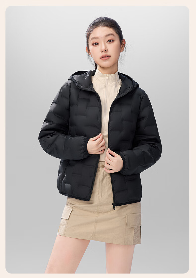 SNOWFLYING Women's Short Down Jacket 2025 Winter Korean Slim Fit Lightweight 90% Down Coat Cream Light Beige XL 15