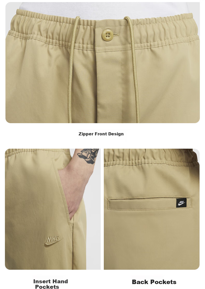 NIKE Men's Woven Trousers Autumn Winter Sports Tapered Pants Comfortable Simple HJ1998-297 Khaki L 3