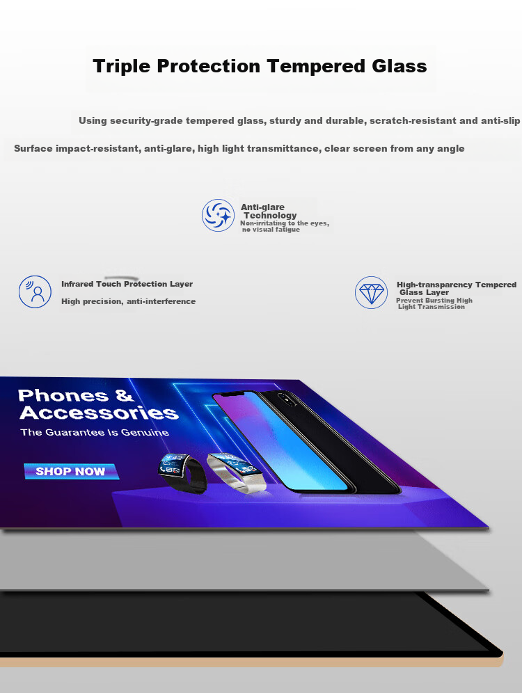 SHUGUAN 32-Inch Wall-Mounted Advertising Display, High-Definition Advertising Screen, Touch-Controlled All-In Machine, Hotel And Shopping Mall Promotional Screen, Information Publishing Display, Digital Signage, Property Price Board Display Monitor 10