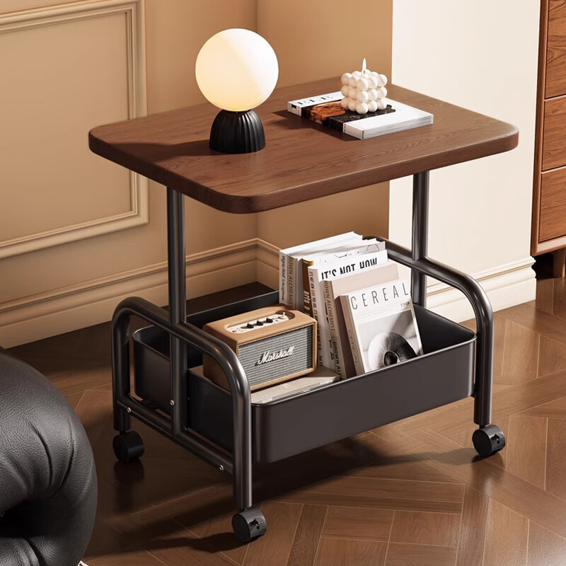 Shanshanmuyi Movable Side Table for Living Room, Sofa Storage with Wheels, Tea Table for Bedroom, Small Storage Rack