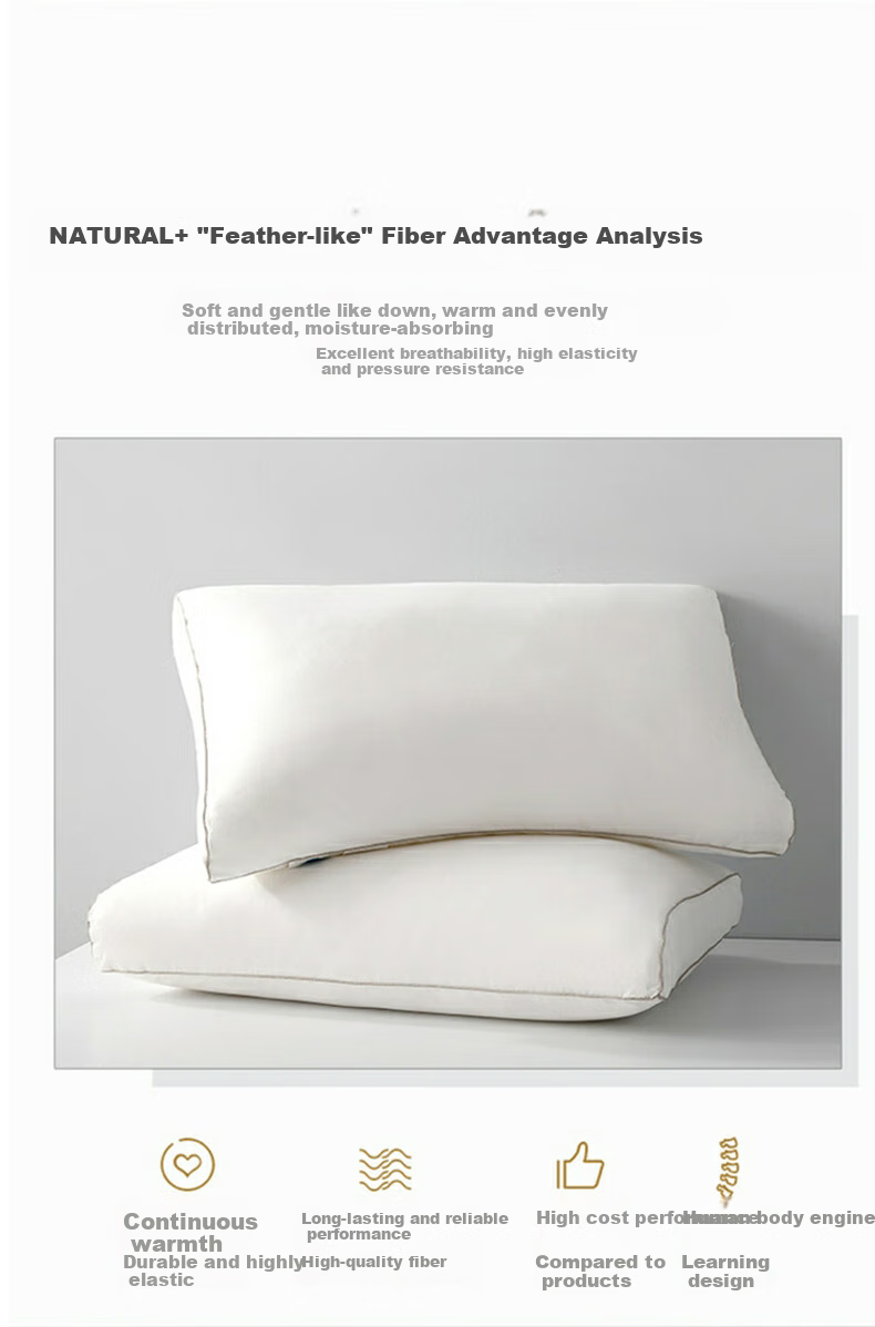 Shuixingjiafang Pillow Cervical Pillow for Adults Sleeping at Home, Hotel Pure Cotton Antibacterial High-Elasticity Pillow Core Single Medium Pillow 48×74cm 6