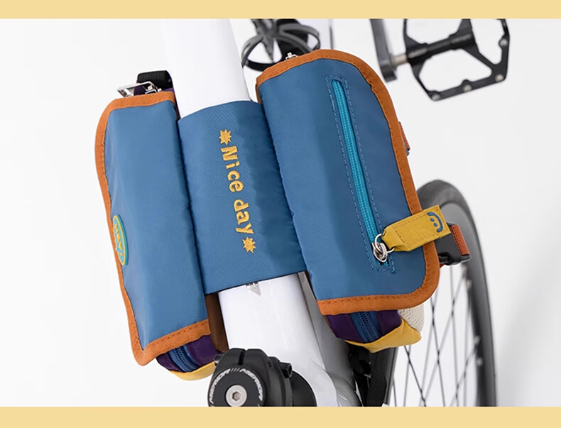 40,000 Kilometers Bicycle Front Top Tube Frame Bag Mountain Road Bike Phone Storage Bag Blue 8