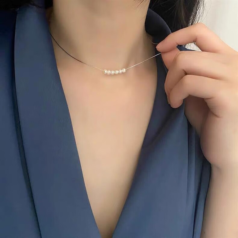Aideyueding Premium Freshwater Pearl Necklace for Women, Collarbone Chain Jewelry, Anniversary Birthday Gift for Girlfriend Or Wife on May 20 5