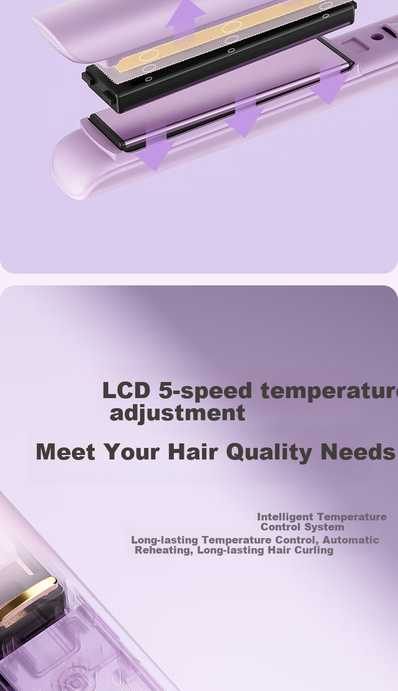 AUX Straight And Curled Hair Iron with Negative Ion, Hair-Friendly, Anti-Scalding, Dual-Use for Straight And Curly Hair, Five Temperature Settings, Bangs Clip, High Crown Volumizing Tool, Curling Iron, 520 Gift 13