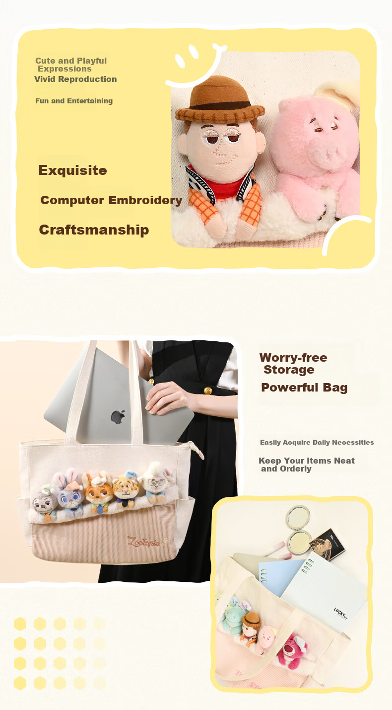 Disney Zootopia Girl's Birthday Gift, Doll Shoulder Bag, Tote Bag, Practical Large Capacity Judy Nicker Handbag 3