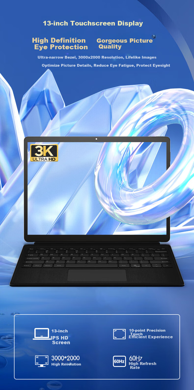 Acer Extraordinary Go A550 Tablet 2-In Laptop for Study, Entertainment And Office Use, 13-Inch 3K Touchscreen, 16GB RAM + 1TB Storage, Supports Windows 11 3