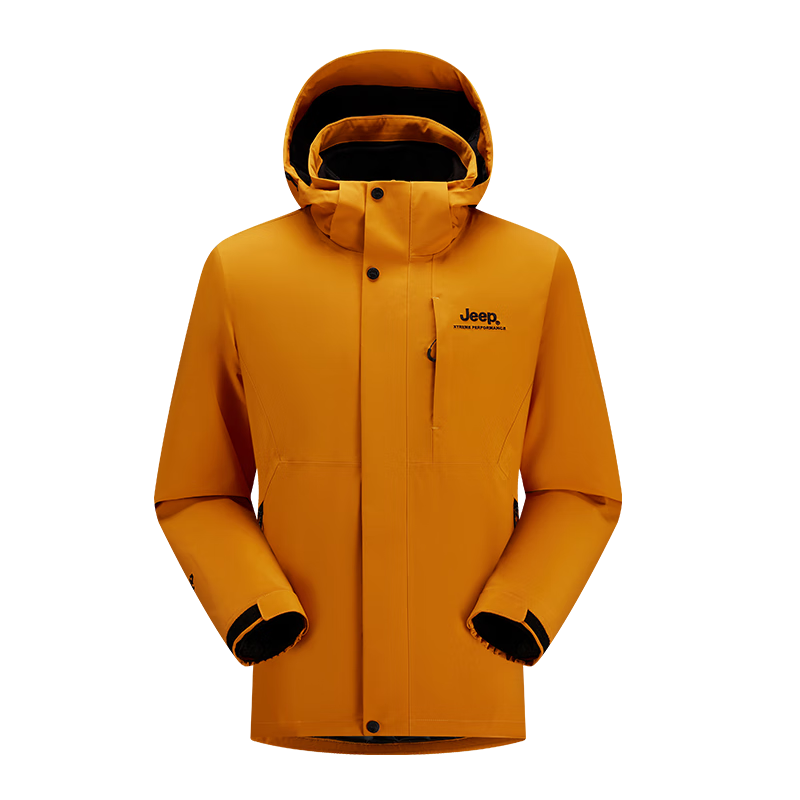 Jeep Men's And Women's Three-In Outdoor Windproof Warm Jacket, Detachable Fleece Waterproof Mountaineering Coat