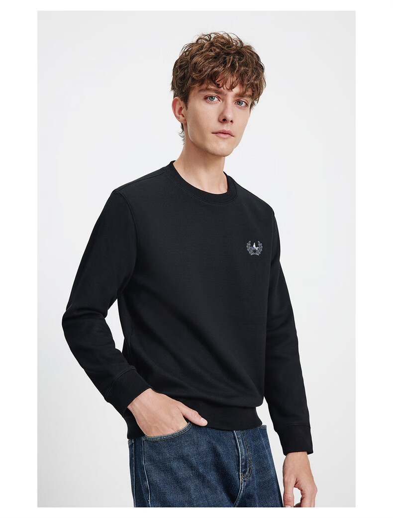 Navigare Italian Small Sailboat Autumn Winter Men's Fleece Lined Crewneck Skin-Friendly Warm Innerwear Top 1135805302 26