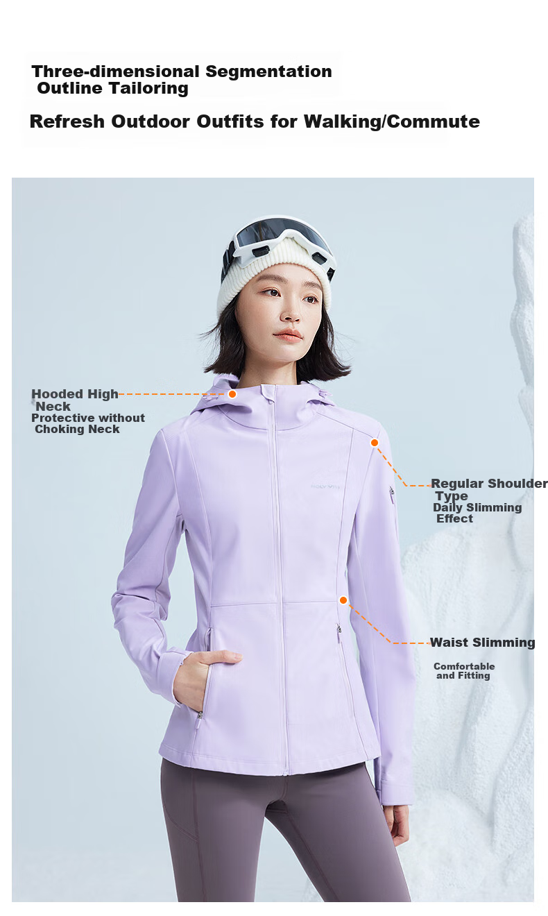 MOLY VIVI Slim-Fit Soft Shell Jacket for Women, Waist-Cinching Coat, Spring And Summer New Style Outdoor Windproof Waterproof Sports Hiking Wear, Magic Vivvi 7