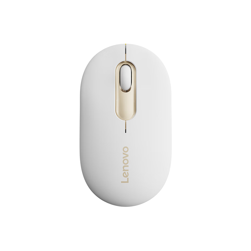 Lenovo Wireless Bluetooth Dual-Mode Rechargeable Mouse with Battery Indicator Pebble Shape Silent Click Lightweight Metal Business Portable Air Pro White