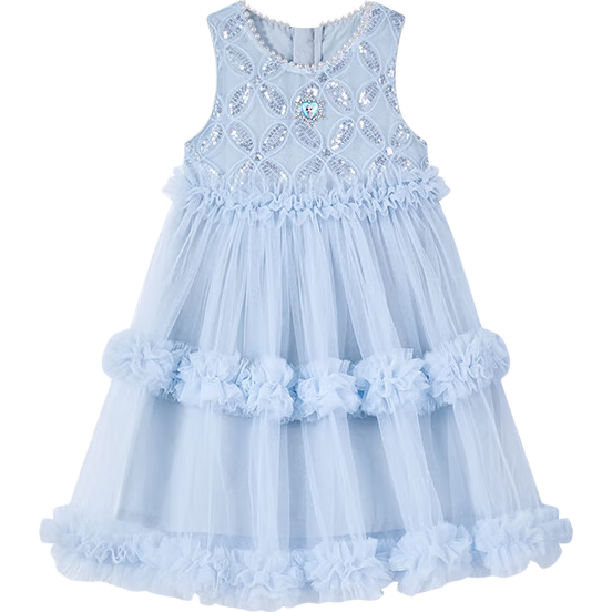 Disney Girls' Elsa Princess Dress, New Summer Dress for Girls, Summer 2026 New Style Children's Clothing
