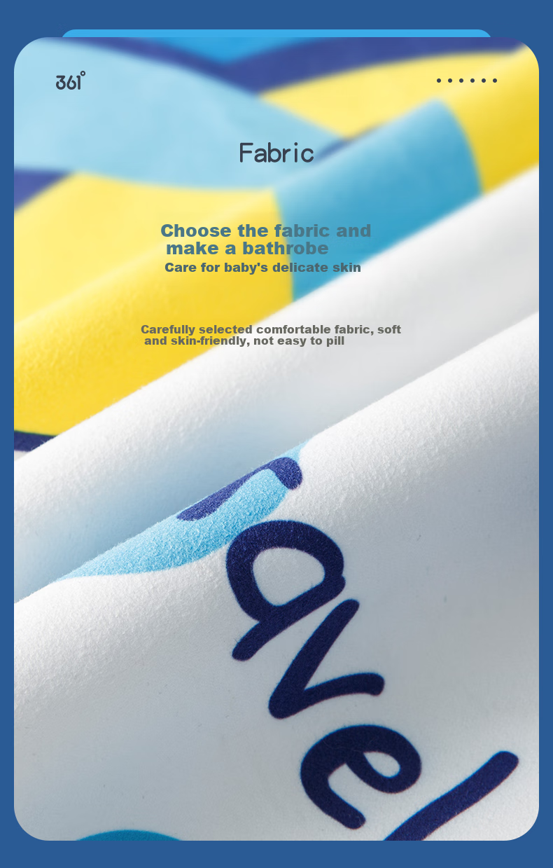 361° Children's Quick-Drying Breathable Absorbent Bath Towel, Travel Shower Cute Boys Girls Beach Towel 4