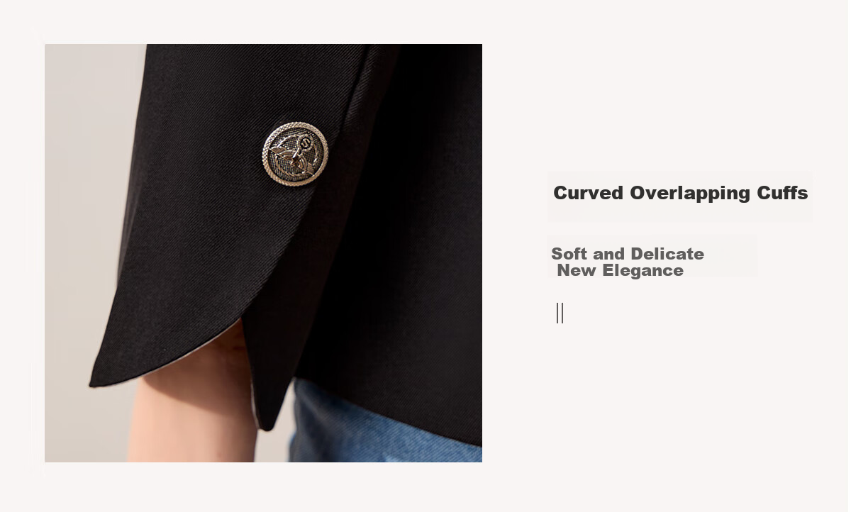 Chushen Spring And Autumn Women's Blazer, Elegant And Sophisticated Professional Interview Suit, Black Small Suit S13KF4033 5