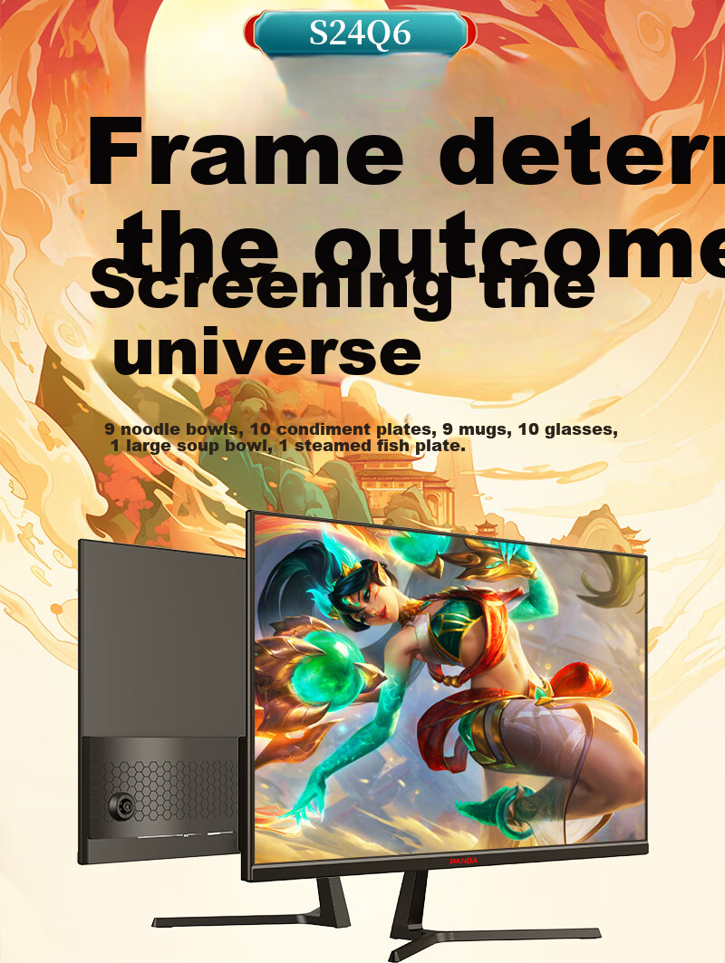 PANDA 23.8-Inch 2K Native 180Hz Fast IPS Screen, 1ms GTG, 130% SRGB Wide Color Gamut, Gaming Computer High Refresh Rate Monitor S24Q6 1