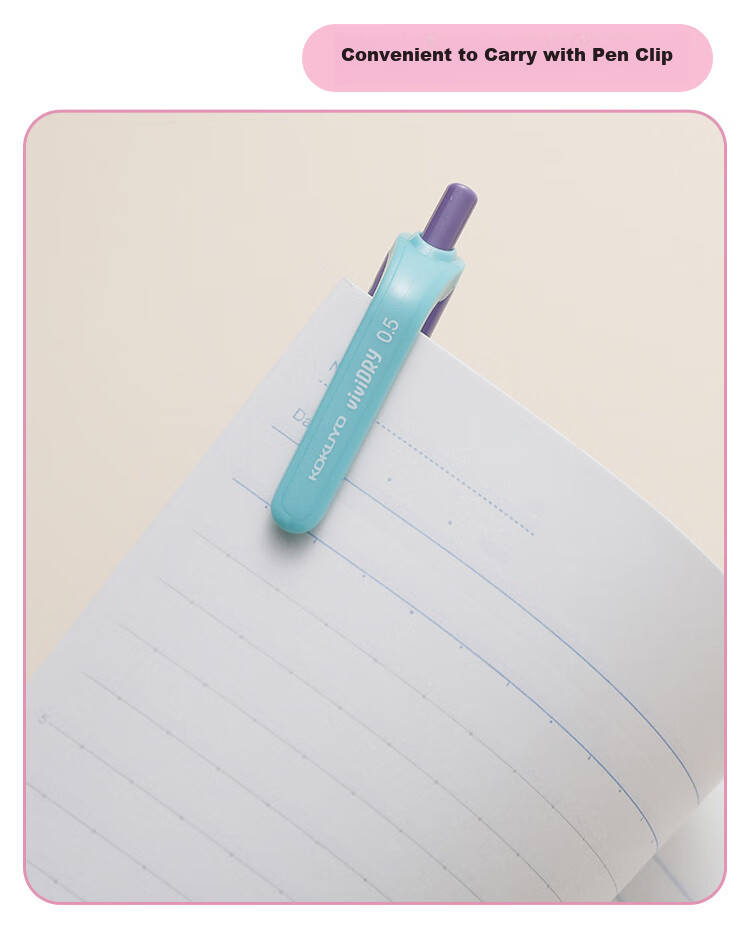 KOKUYO Butterfly Bow Retractable Gel Pen, 0.5mm Black Ink, Replaceable Refill, Office Signing Pen, Blue Barrel, 1 Pack, WSG-PR3065 6