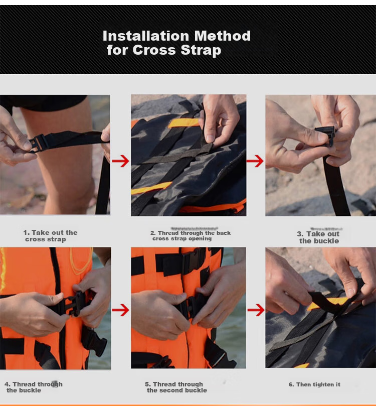BWNK Professional Life Jacket, High Buoyancy, Adult Snorkeling Equipment, Swimming Vest, Boat Self-Rescue Whistle for Camping, Orange, Size L 5