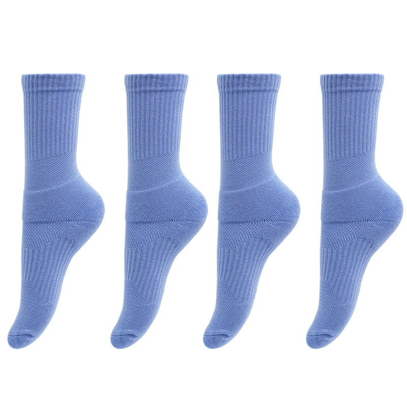 Aiwu Ge Professional Modern Dance Non-Slip Socks Unisex Mid-Calf Ballet Practice Socks Light Blue - 2 Pairs