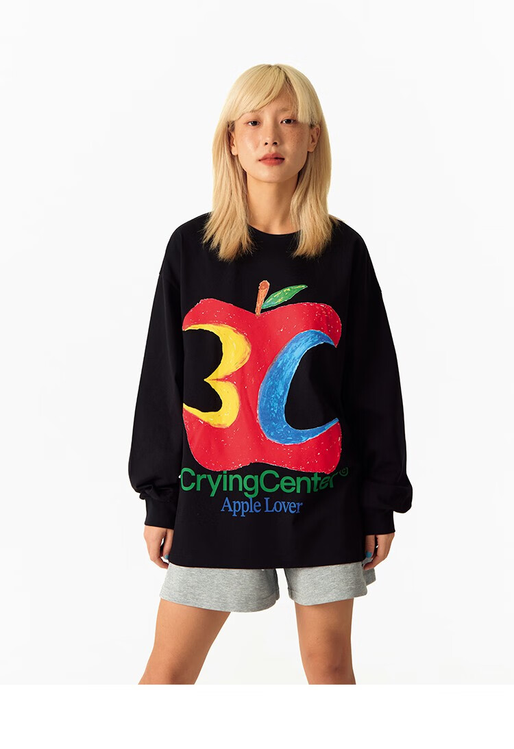 CryingCenter 3C Apple Graffiti Long Sleeve T-Shirt Black M 10