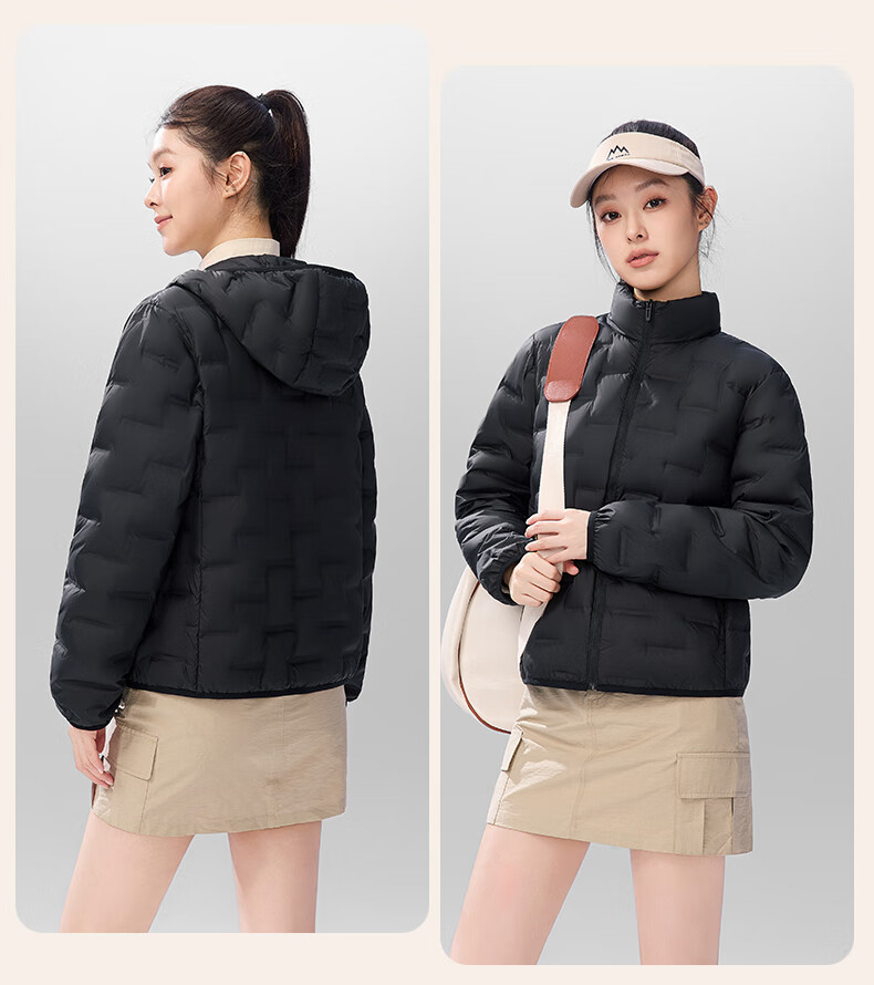 SNOWFLYING Women's Short Down Jacket 2025 Winter Korean Slim Fit Lightweight 90% Down Coat Cream Light Beige XL 16