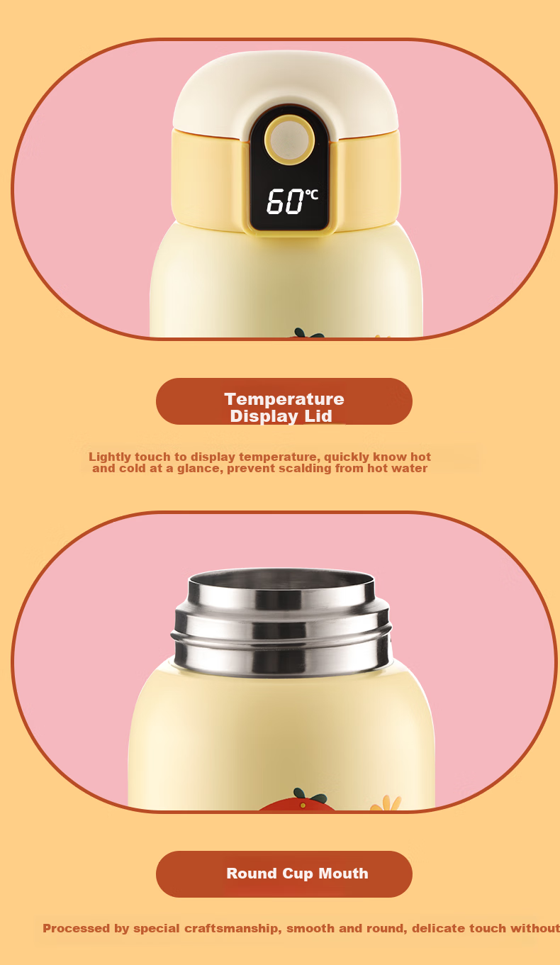Fuguang Insulated Mug, Cute Large Capacity Temperature Display Thermos Cup for Women, Stylish Straw Water Bottle, Portable Tumbler for Students 9