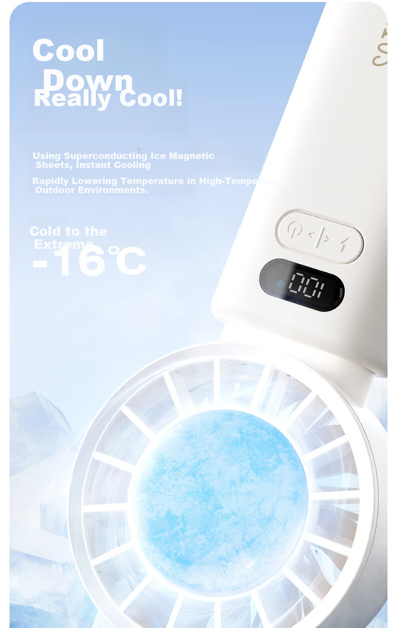 SOTHING Cooling Foldable Handheld Fan Neck Hanging/Handheld/Desktop Foldable All-in-One Built-in Ice Pack Module Hardcore Mecha Design DSHJ-S-2506A 4