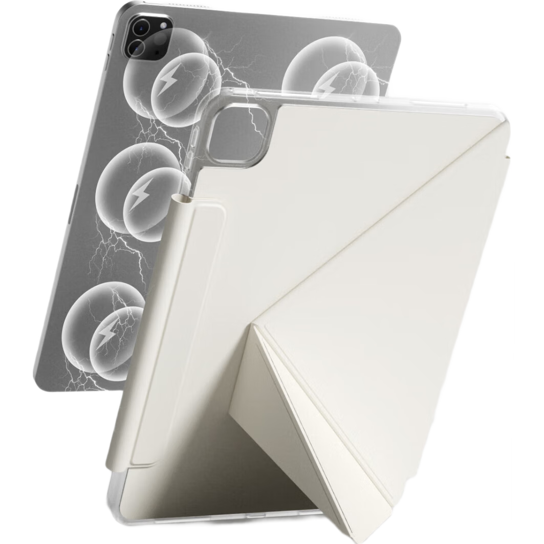 Zoyu Compatible with 2025 M3 Chip Air7/6/5/4 11-Inch Protective Case, K-Fold Newly Upgraded with Magnetic Clasp And Pencil Holder, Smog Gray