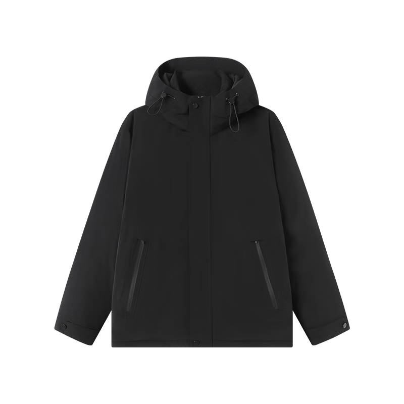 JD Original White Goose down Jacket for Men, Winter New Business Executive Hooded Coat, Black, L