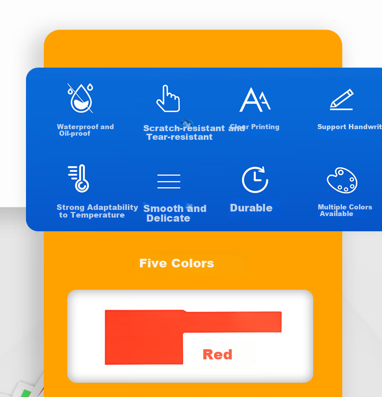 NVV Network Cable Label Stickers, A4 Network Wiring Adhesive, Communication Room Cable Labels Printing Paper, P-Type Classification Stickers for Handwriting/Laser Printing, 5 Colors, 300 Pieces, BQ-P10 2