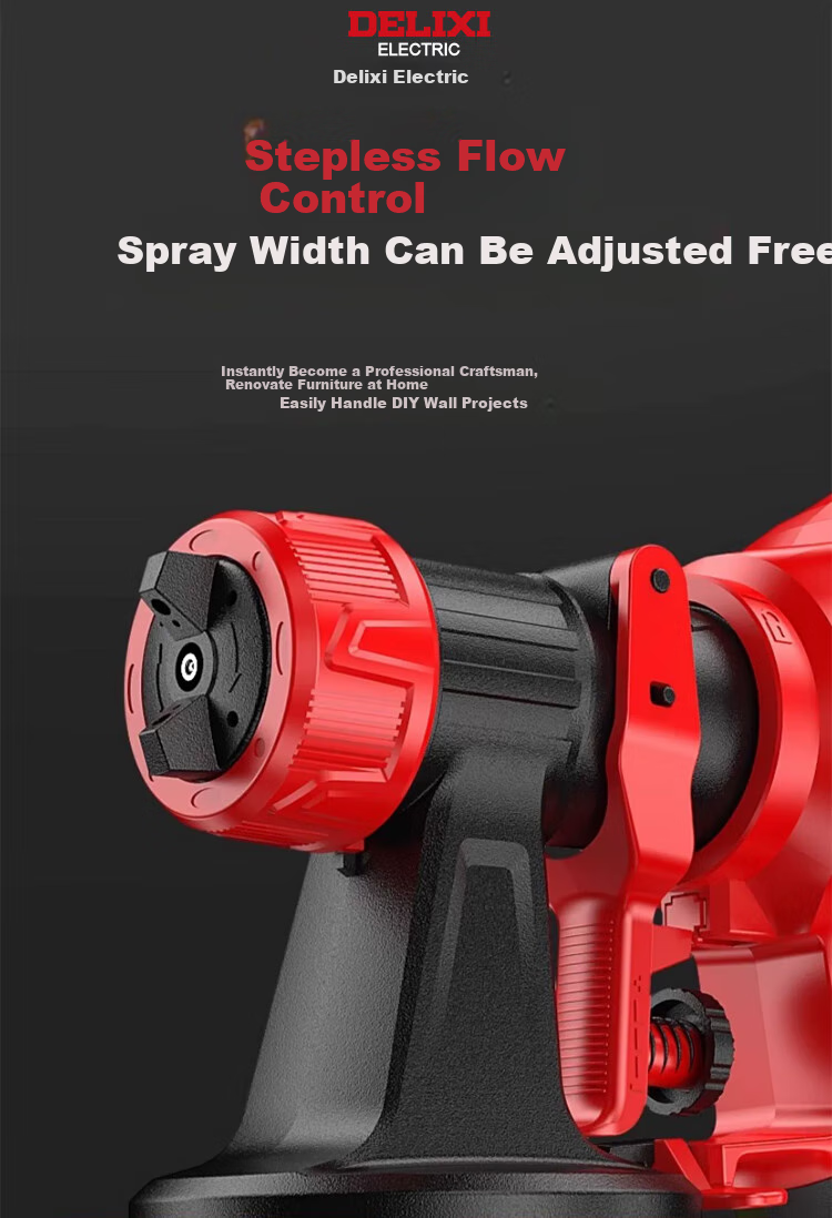 DELIXI Electric Paint Sprayer, Lithium Battery-Powered Paint Gun, High Atomization Spray Pot, Latex Paint Tool, Spraying Machine, Plug-In Model 7