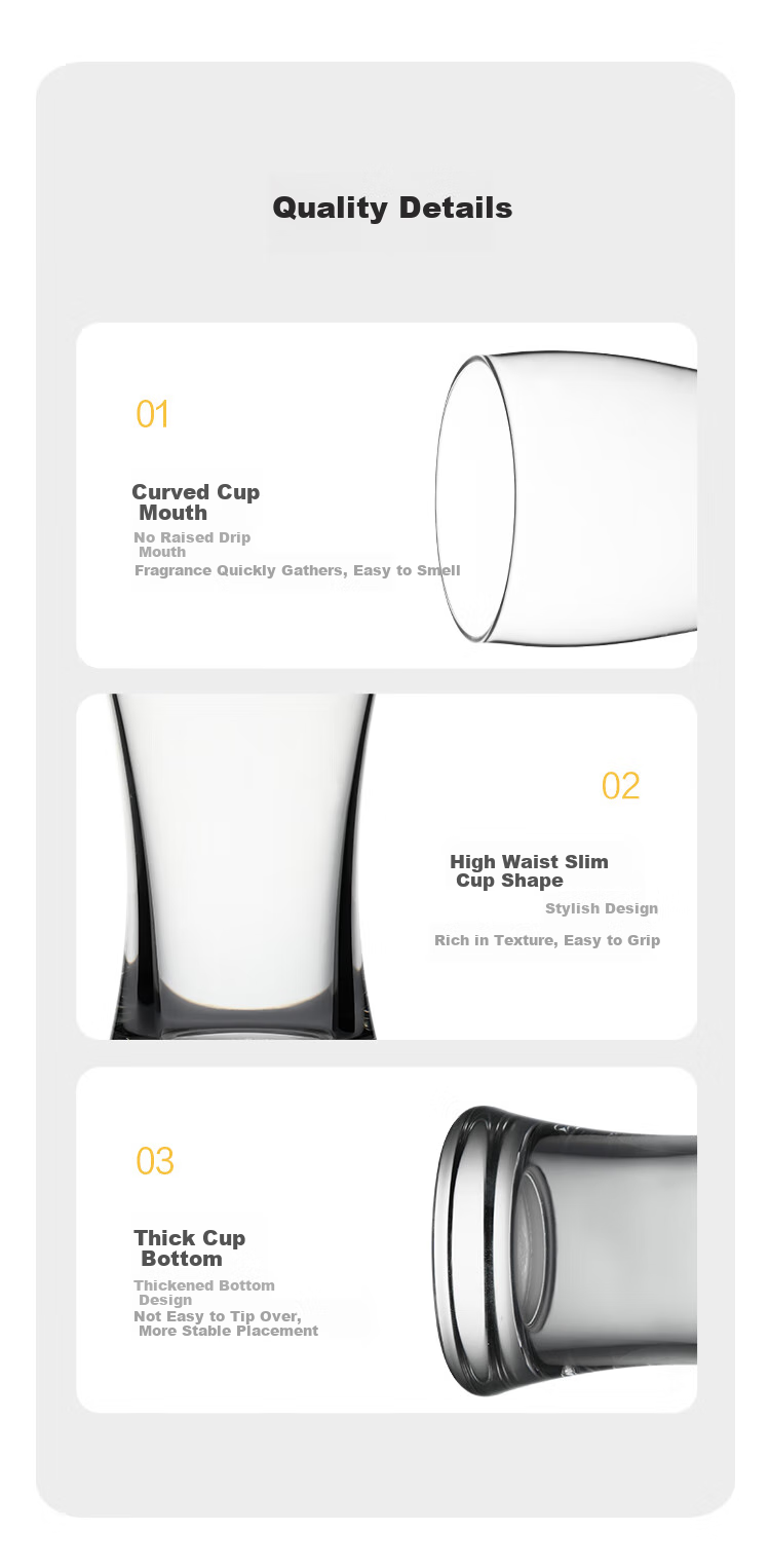 JD Original Beer Glasses, Draft Beer Mugs, Glass Cups, High-End Craft Beer Nordic Style Wine Glasses, Waist-Cutting Cups for Mid-Autumn Festival, 415ml, Set of 2 15