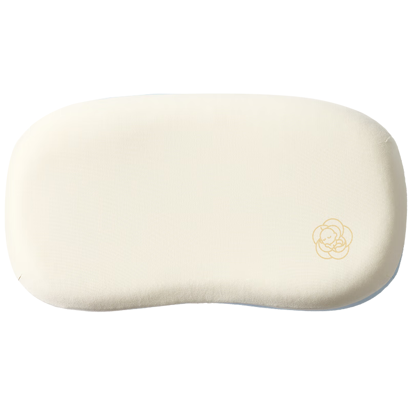 Babycare Children's Breathable Silicone Pillow, Infant Neck Support Pillow, Washable Silicone Pillow Core, 3-6 Years Old, Camellia Rice Color, 58×33CM