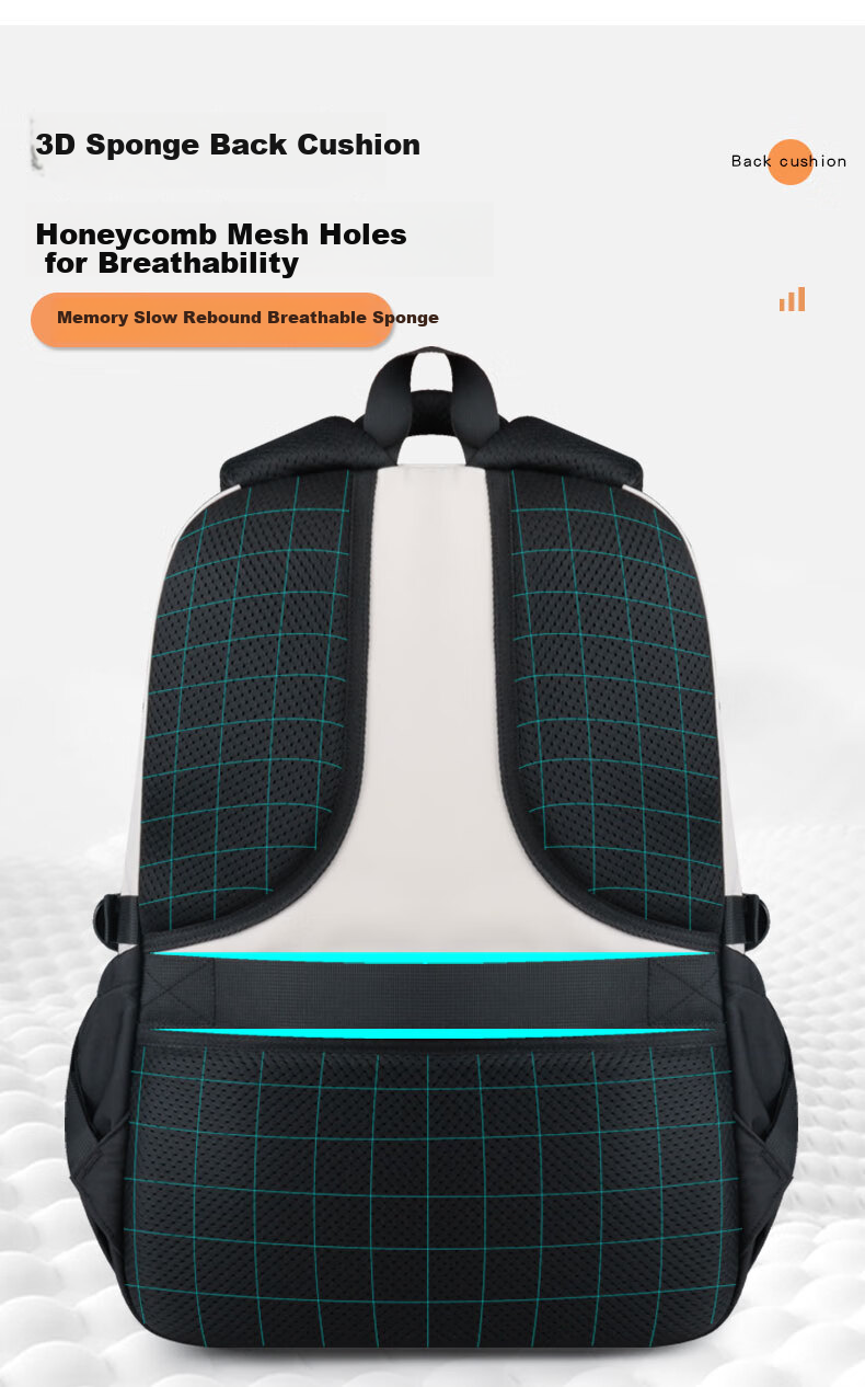 Edison Inventor Middle And High School Student Backpack Large Capacity for Middle And College Students, Lightweight Spine-Protecting Double Shoulder Bag K066-1 Black 10