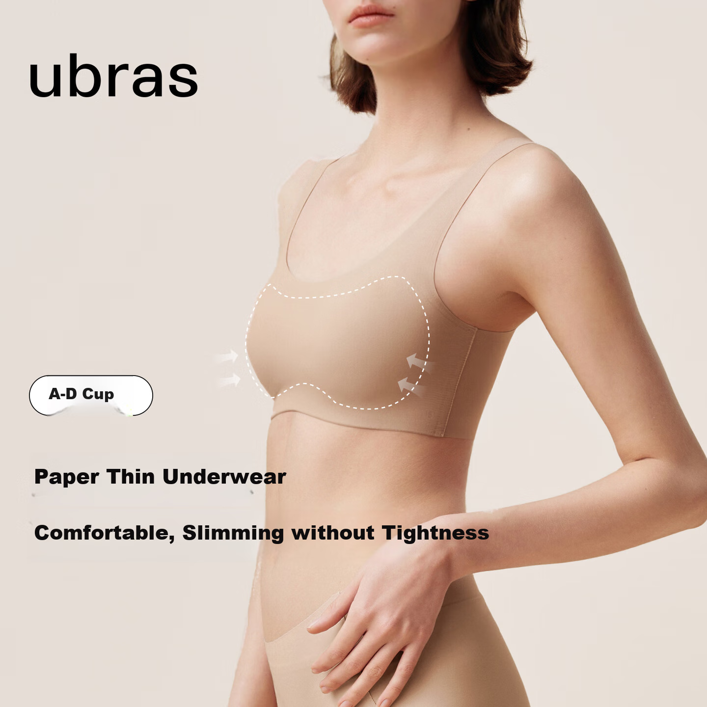 Женский топ-бра Ubras Seamless, бесшовный, из тонкой ткани, черный