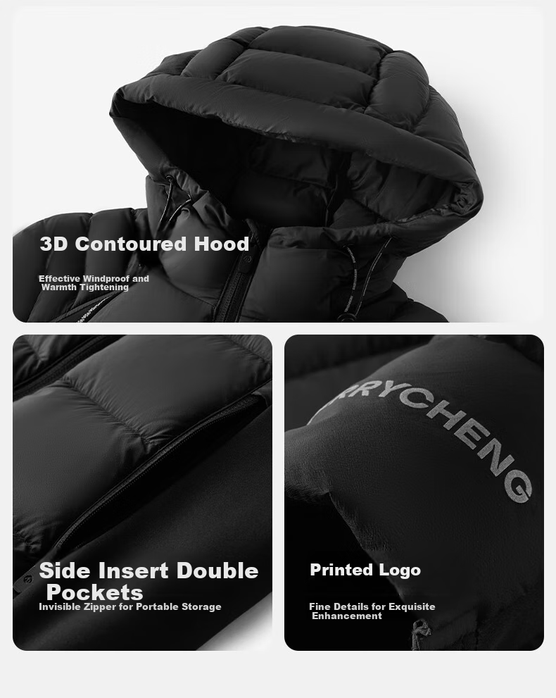 Meilicheng Lightweight down Jacket for Women, Winter Fashion Warm Goose Down Inner Liner Short Thin Coat Top 106, Obsidian Black XS 19