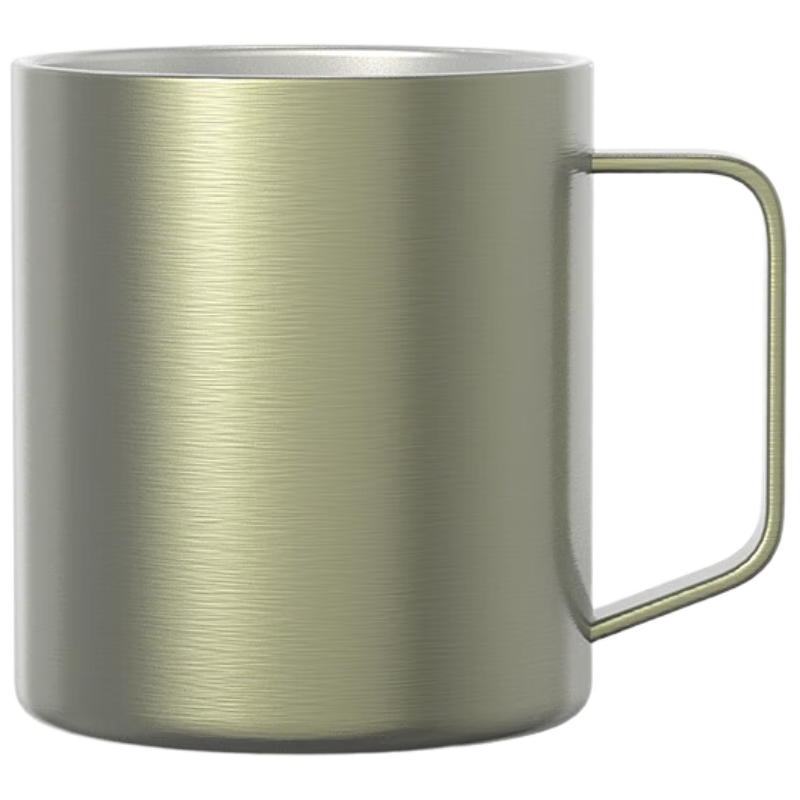 JD Original Stainless Steel Double-Layer Insulated Desktop Mug, 420mL Outdoor Camping Water Cup, 304 Coffee Mug, Olive Gree