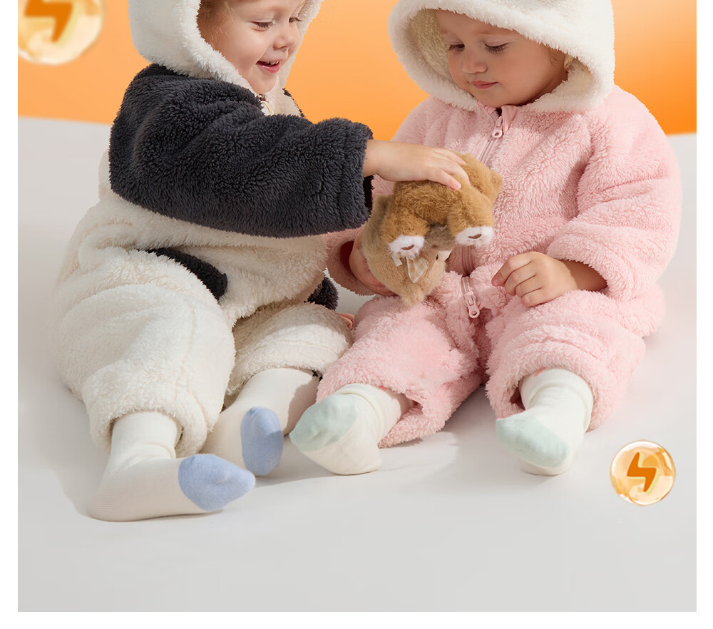 Betis Baby Clothes Autumn Winter Thickened Fleece Lined Warm Unisex Infant Romper Jumpsuit Winter Outdoor Crawling Suit 12