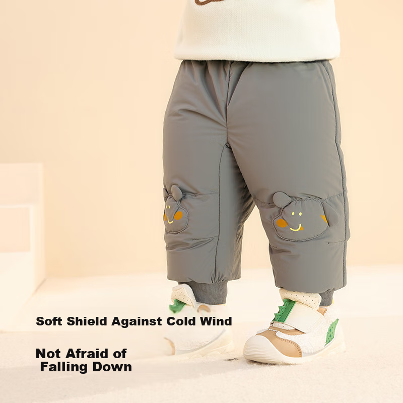 BALABALA Baby down Pants, Children's Long Trousers for Boys And Girls, Winter Wear 2025 New Style, Thickened Warm Joggers, Cute And Trendy